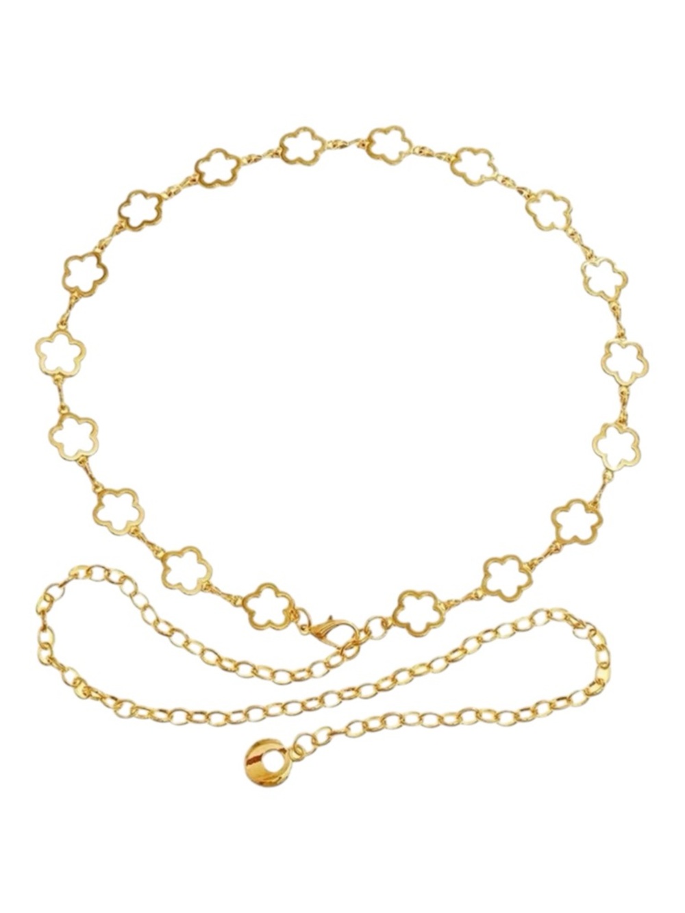 Gold Clover Leaf Waist Chain Belt